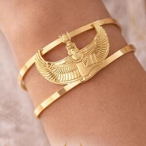 Isis Bangle Bracelet, Bangle, Maat, Egyptian Jewelry, Stainless Steel, Goddess